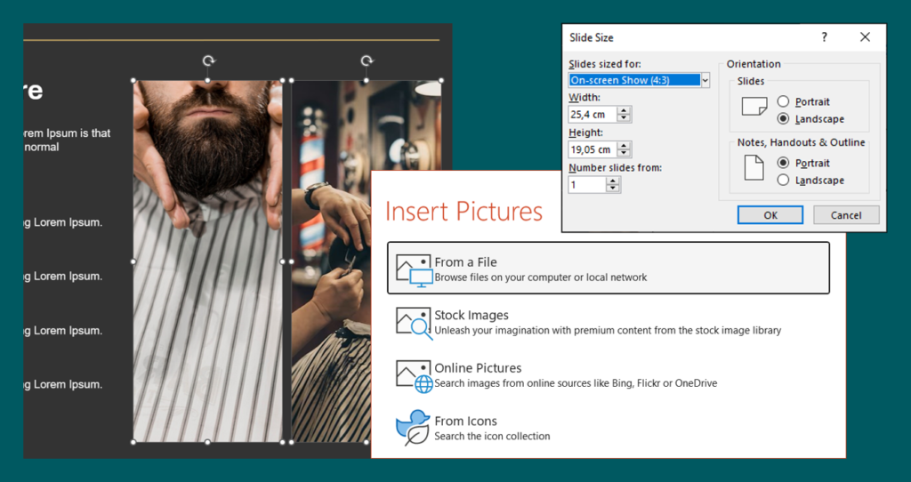 A designer quickly making adjustments to a presentation slide, demonstrating the ease of modifying content and design elements for a faster workflow.