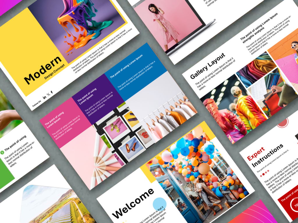 Interactive presentation slides showcasing dynamic content with clickable or draggable elements for an engaging user experience.